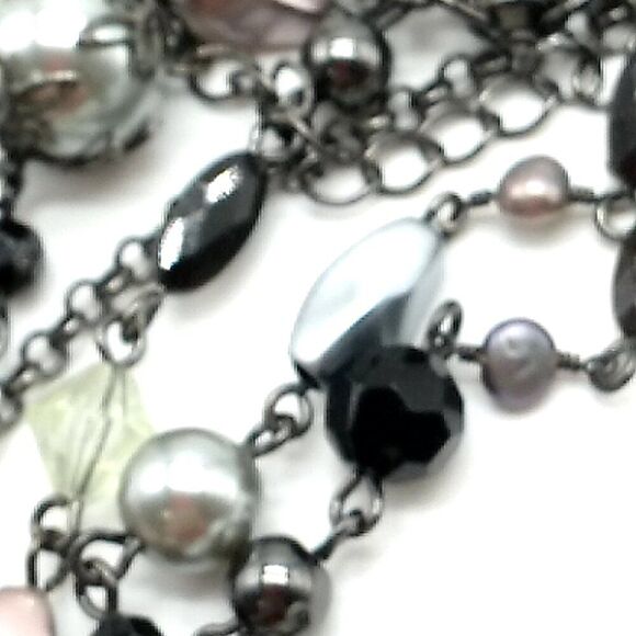 Lia Sophia KATIE Necklace Layered Multi-Strand Beaded On Chain Retired - Picture 8 of 10